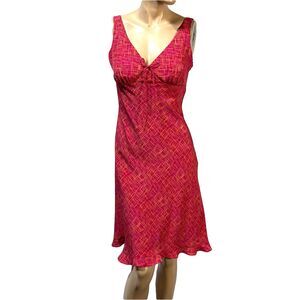 Express Vintage Y2K 90's Empire Waist A-Line Pink Dress Knee Length Size 5/ 6